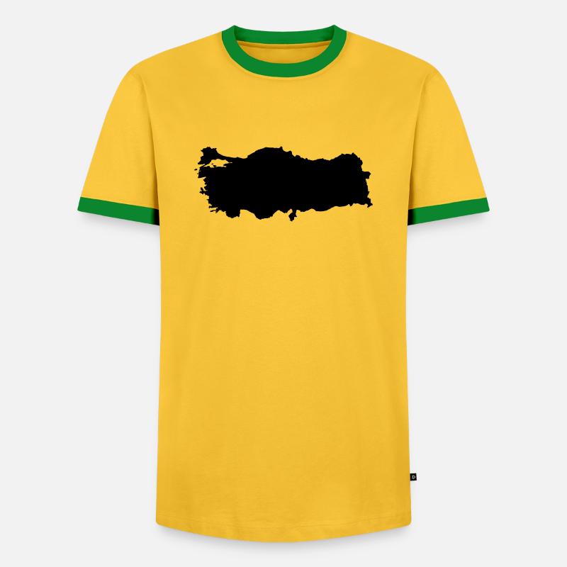 Turkey Map Map - Men's Ringer Shirt - yellow/green 