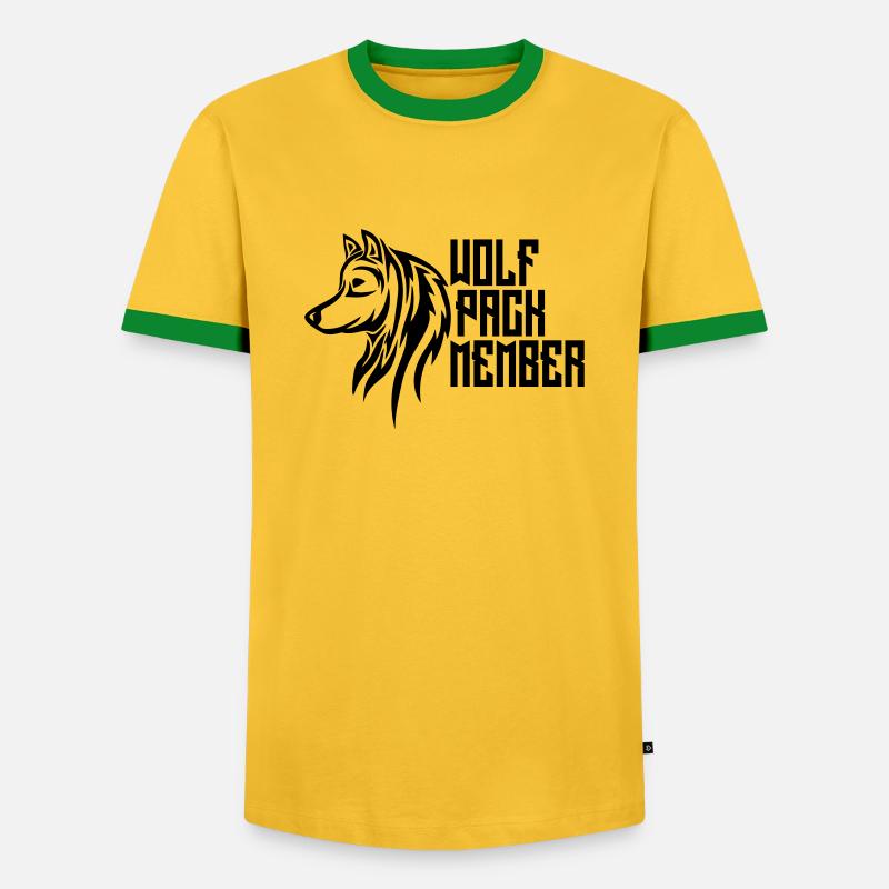 Wolf Pack Members - Men's Ringer Shirt - yellow/green