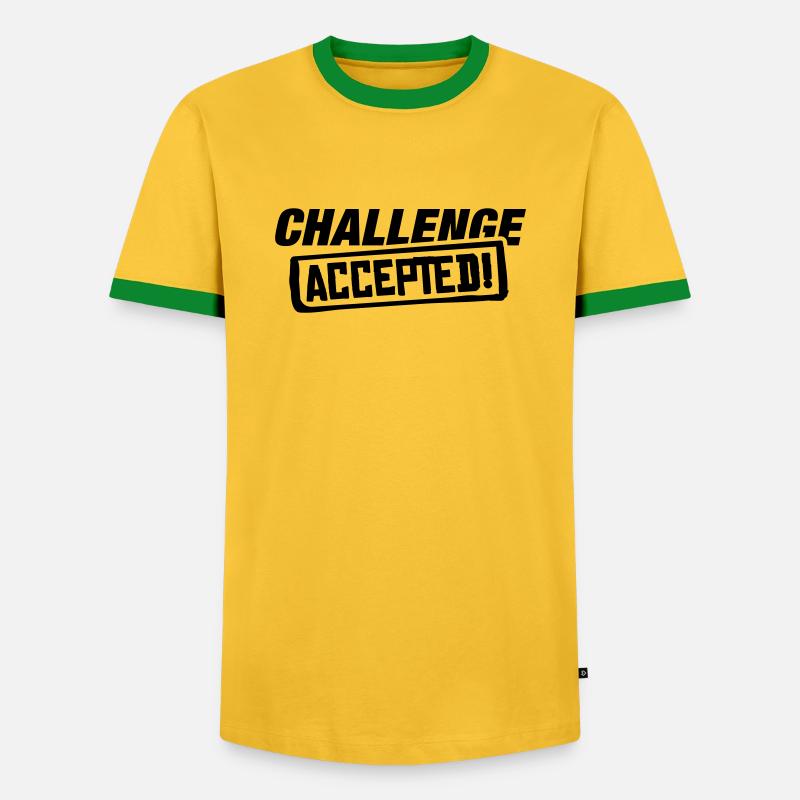 challenge_accepted_ak1 - Men's Ringer Shirt - yellow/green