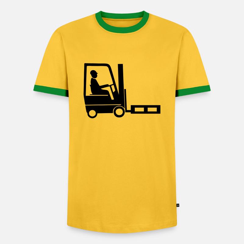 forklift driver - Men's Ringer Shirt - yellow/green 
