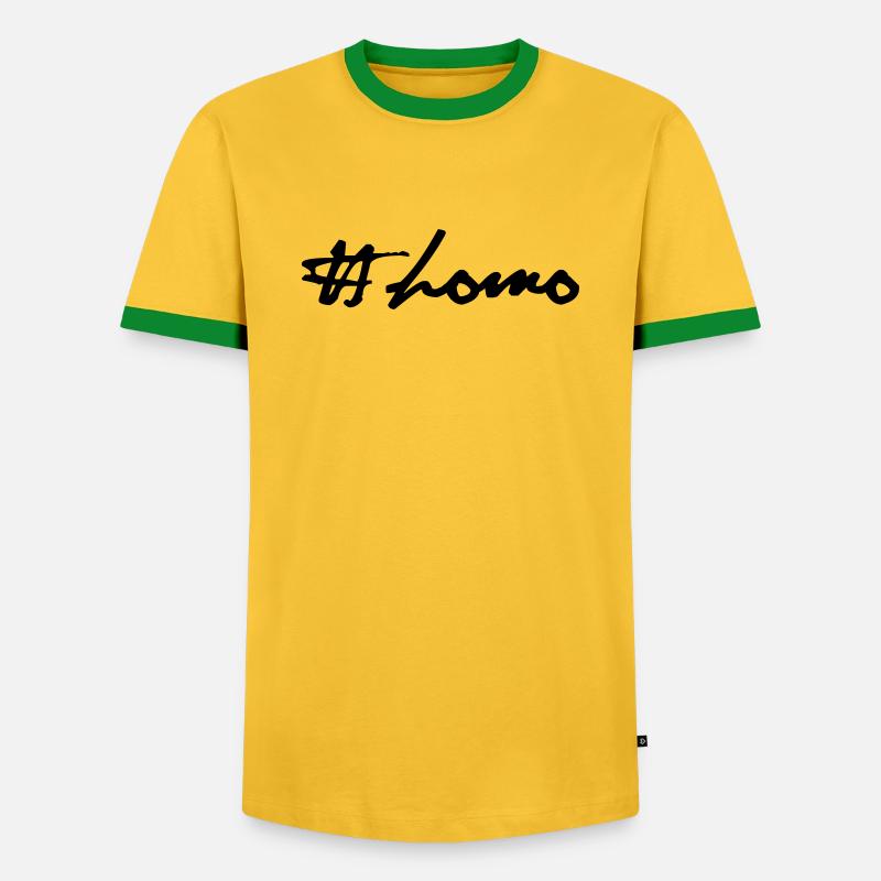# homo - Männer Kontrast-T-Shirt - Gelb/Grün 