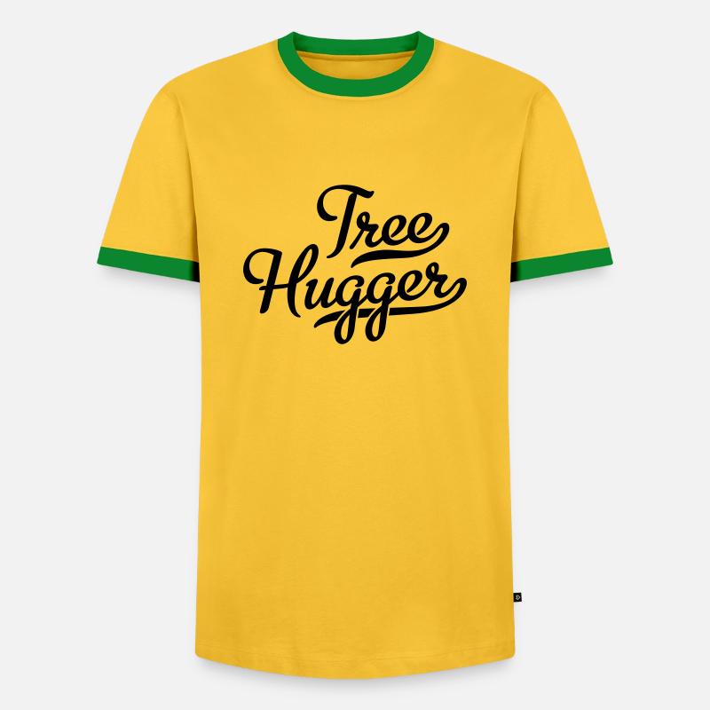 Tree Hugger - Men's Ringer Shirt - yellow/green 