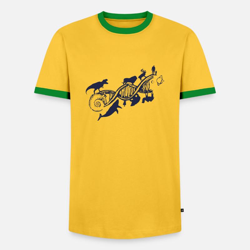 Evolution - Männer Kontrast-T-Shirt - Gelb/Grün 