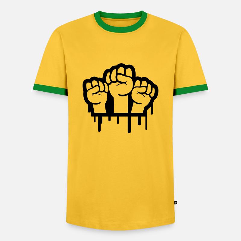 Revolution Graffiti - Men's Ringer Shirt - yellow/green