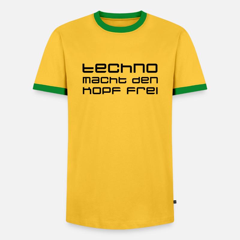 techno - Men's Ringer Shirt - yellow/green