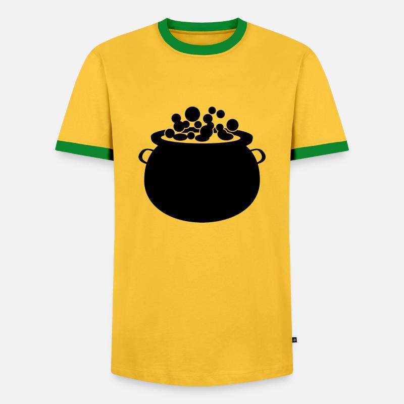 Witch's cauldron - Men's Ringer Shirt - yellow/green 
