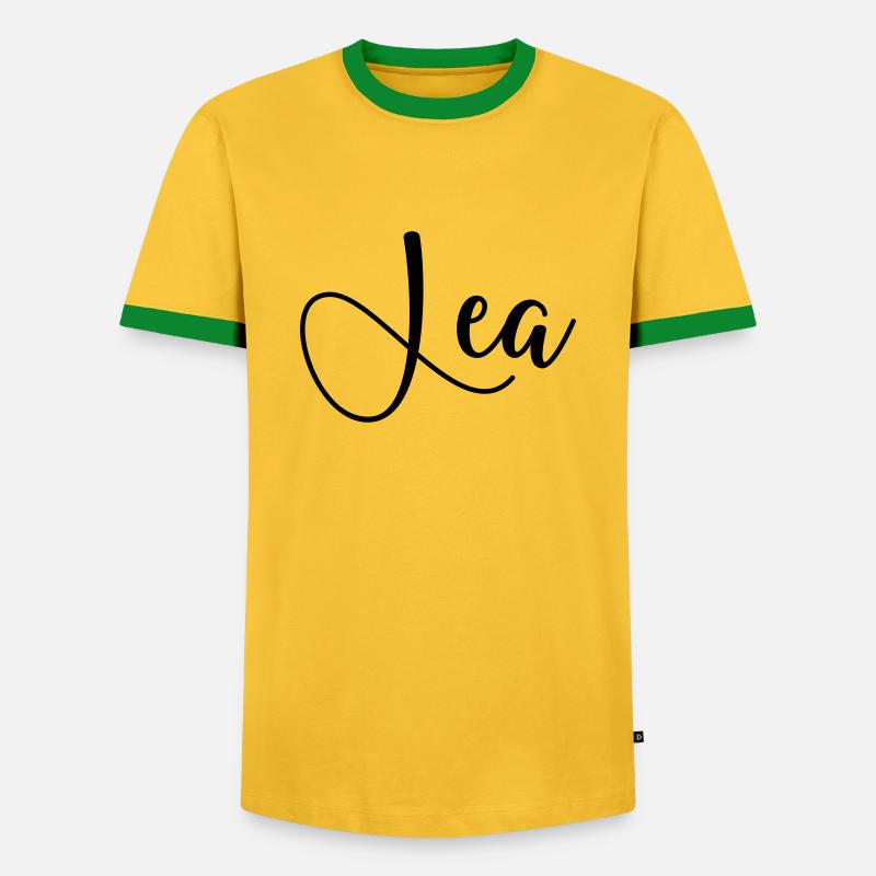 Name Lea - Men's Ringer Shirt - yellow/green 