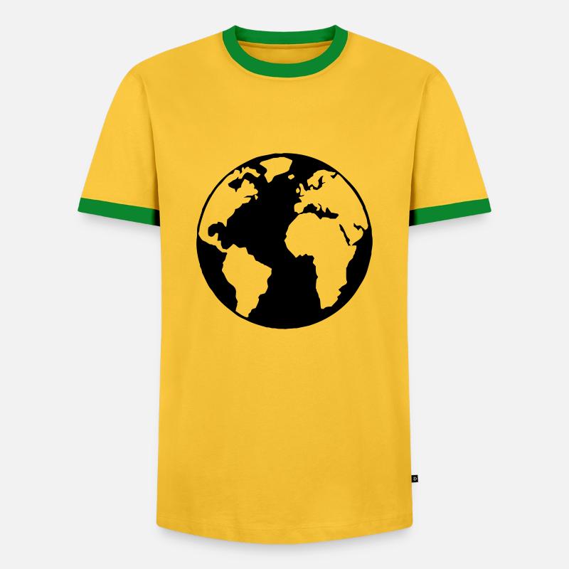 globe - Men's Ringer Shirt - yellow/green