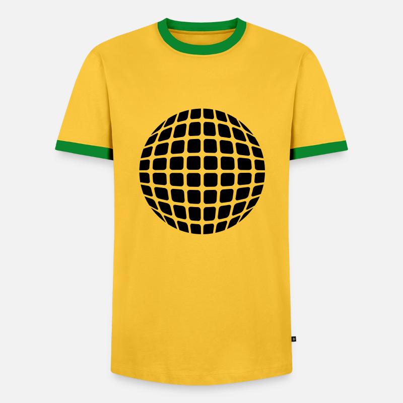 Diskokugel - Männer Kontrast-T-Shirt - Gelb/Grün
