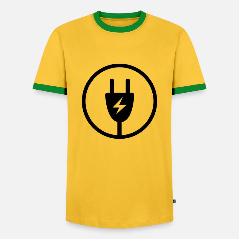 Power plug - Men's Ringer Shirt - yellow/green