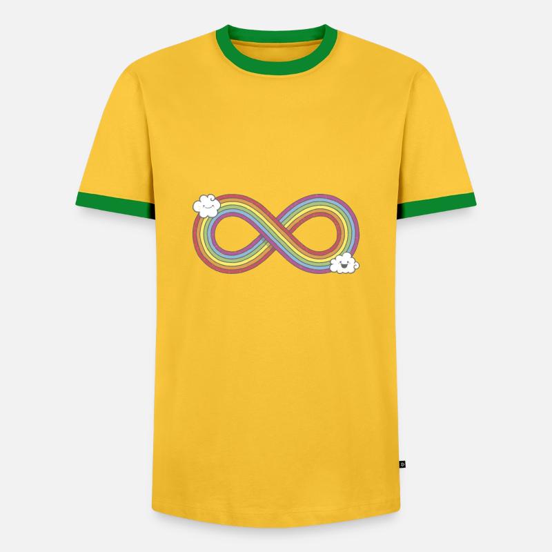 Infinity Rainbow - Men's Ringer Shirt - yellow/green
