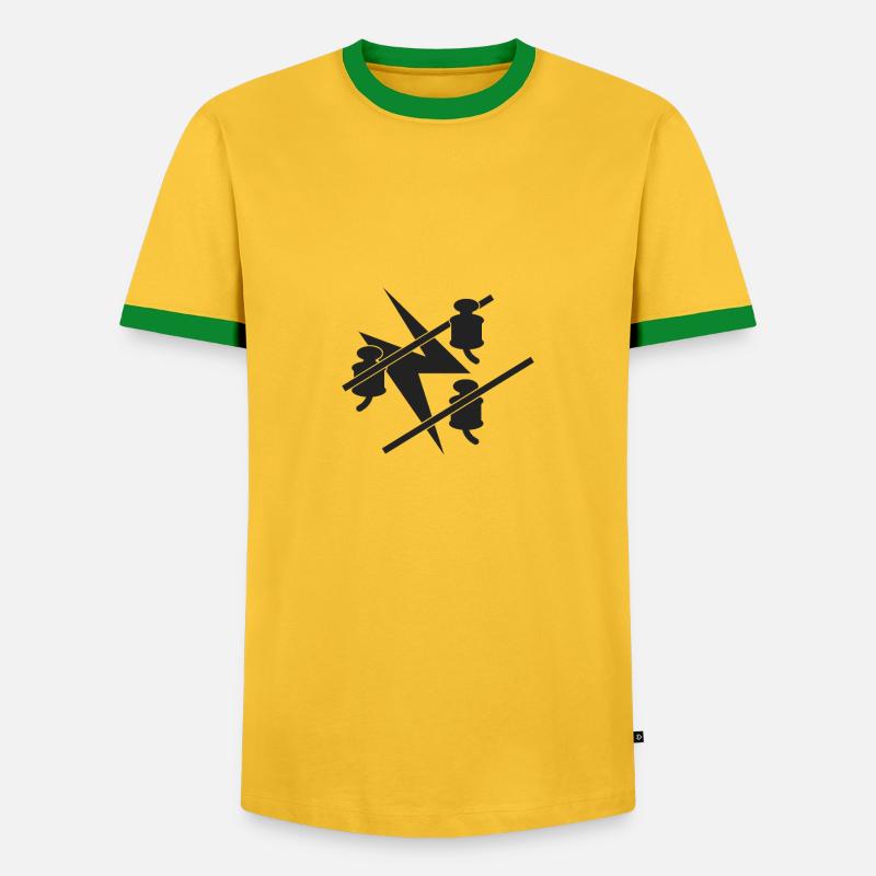 Electronics Technician Guild Logo - Men's Ringer Shirt - yellow/green 
