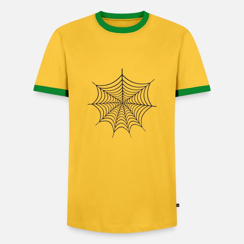 Spider Web Geschenk Spiderman Spinnennetz - Männer Kontrast-T-Shirt - Gelb/Grün