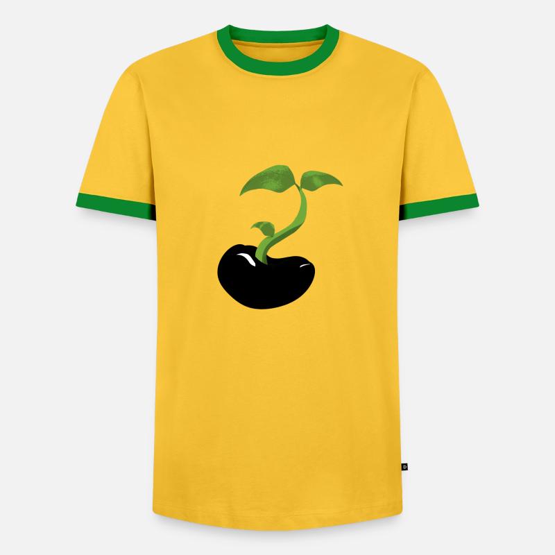 Der Same - Männer Kontrast-T-Shirt - Gelb/Grün 