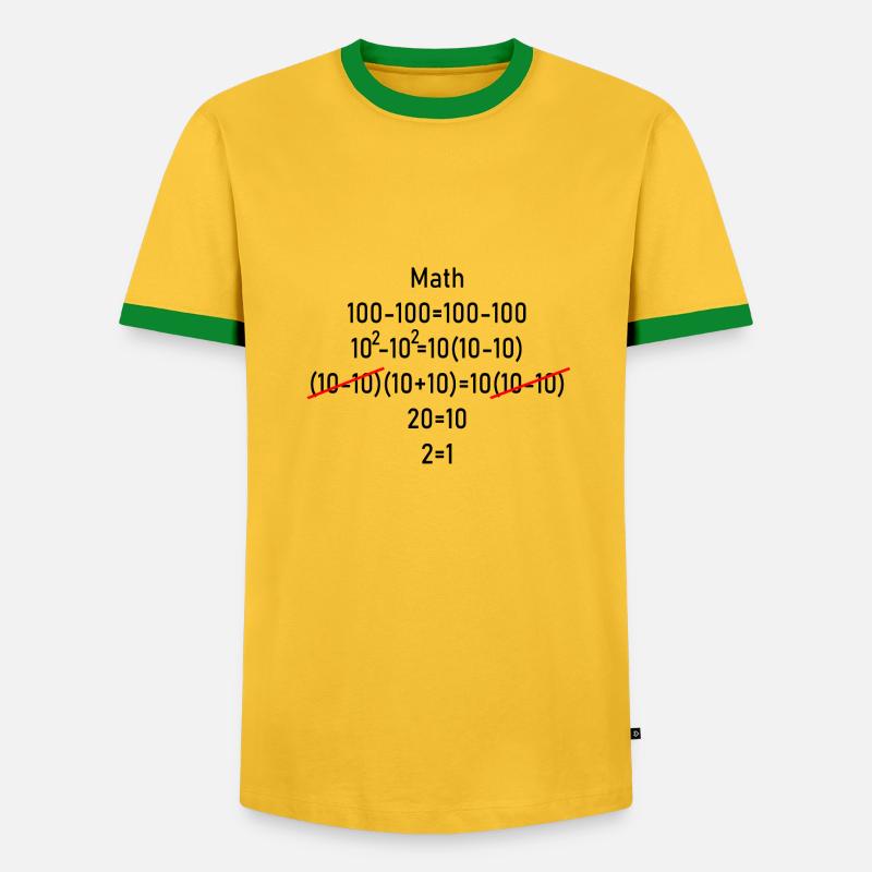 maths - Men's Ringer Shirt - yellow/green 