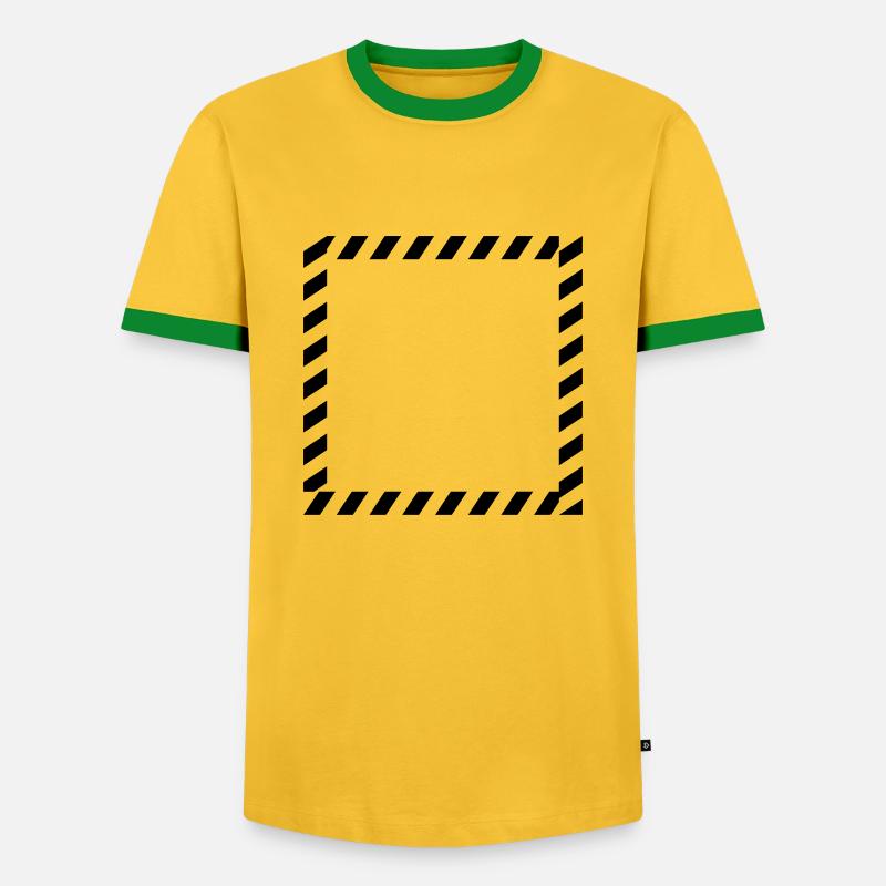 Shield frame caution tape - Men's Ringer Shirt - yellow/green