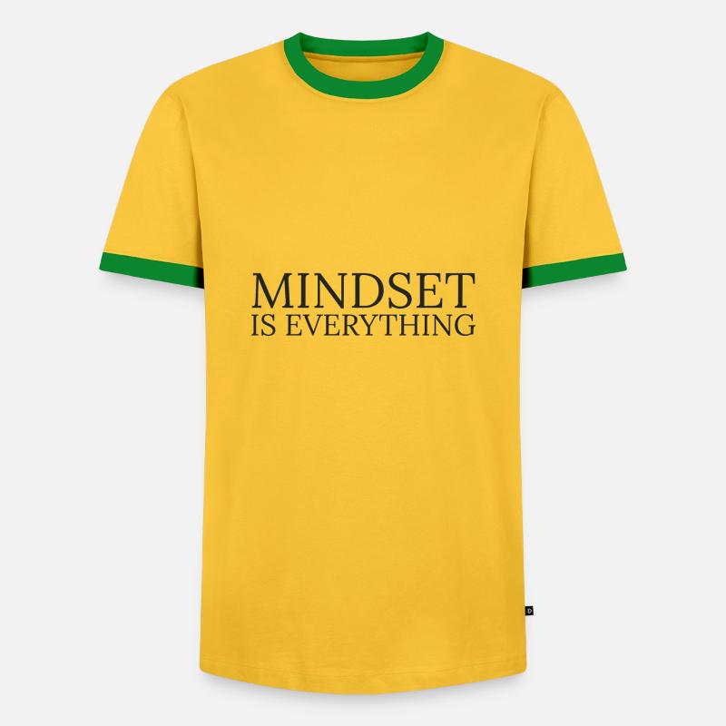 Mindset is everything - Men's Ringer Shirt - yellow/green 