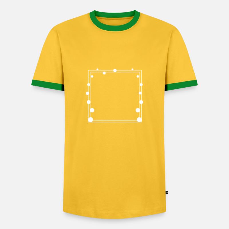 Dotted frame Square white - Men's Ringer Shirt - yellow/green