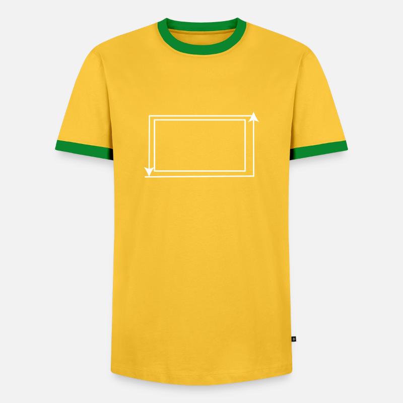 White Arrow Frame Rectangular - Men's Ringer Shirt - yellow/green