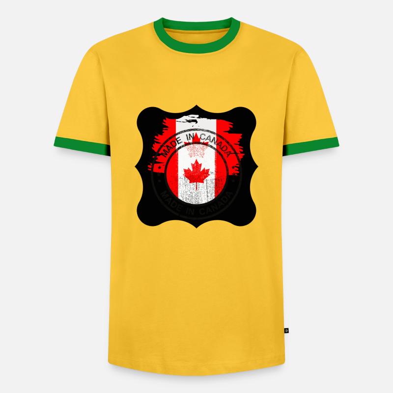 Canada, maple leaf. - Men's Ringer Shirt - yellow/green
