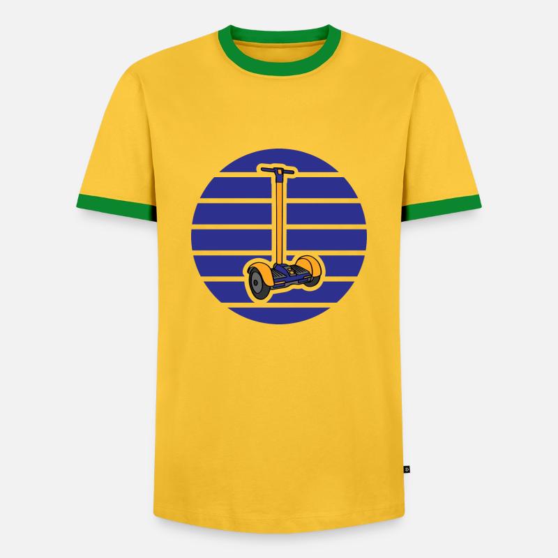 E-Scooter Roller Scooter - Men's Ringer Shirt - yellow/green 