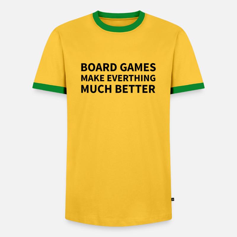 Boardgame Chess Backgammon Game Night - Men's Ringer Shirt - yellow/green 