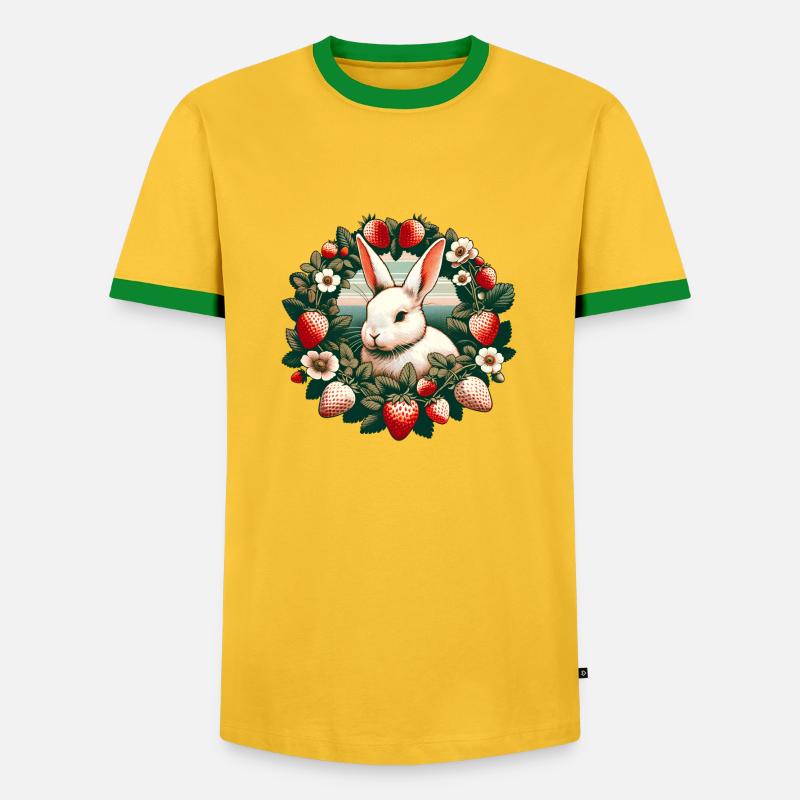 Bunny Rabbit - Men's Ringer Shirt - yellow/green 