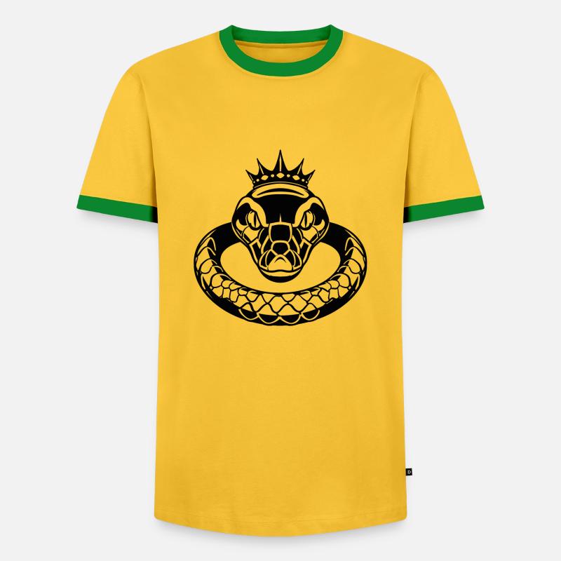 Elegance of the Royal Python - Men's Ringer Shirt - yellow/green 