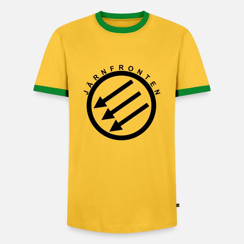 Järnfronten / Eiserne Front / Iron Front - Männer Kontrast-T-Shirt - Gelb/Grün 