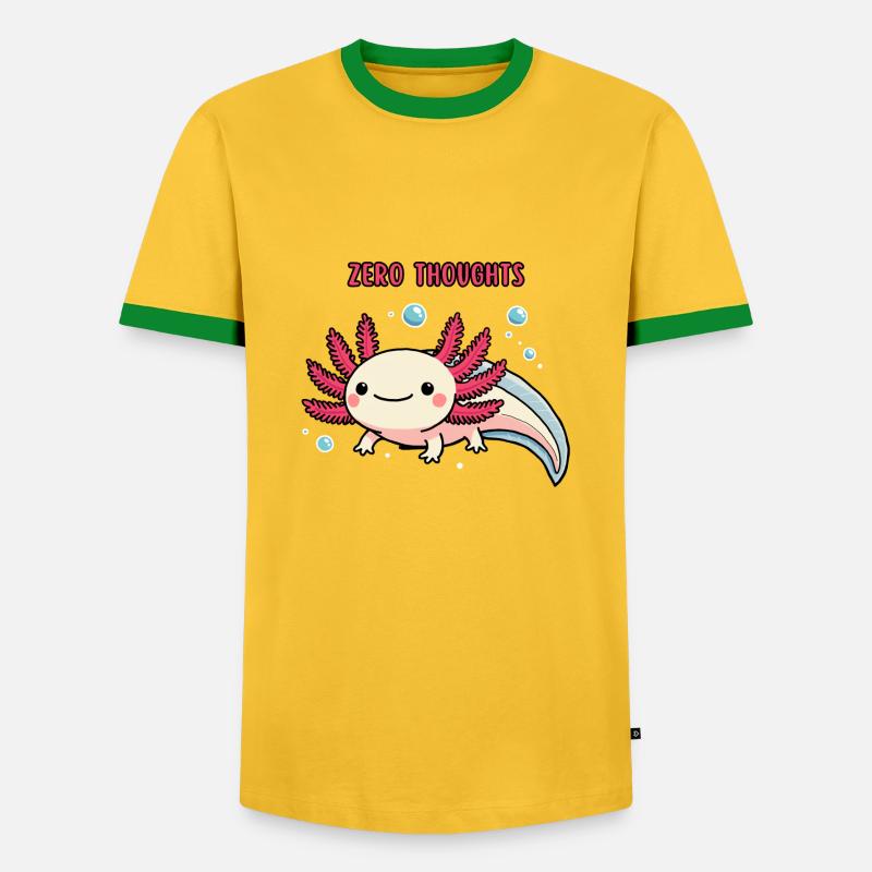 Axolotl - Zero thoughts - Men's Ringer Shirt - yellow/green 