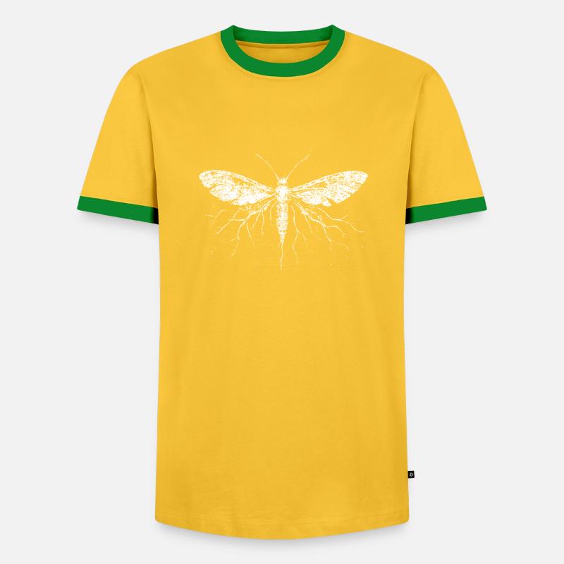 Electrified Moth - Men's Ringer Shirt - yellow/green 