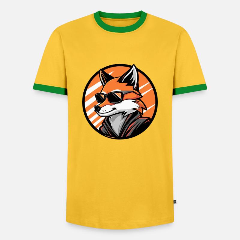 Fox Comic Cool - Men's Ringer Shirt - yellow/green 