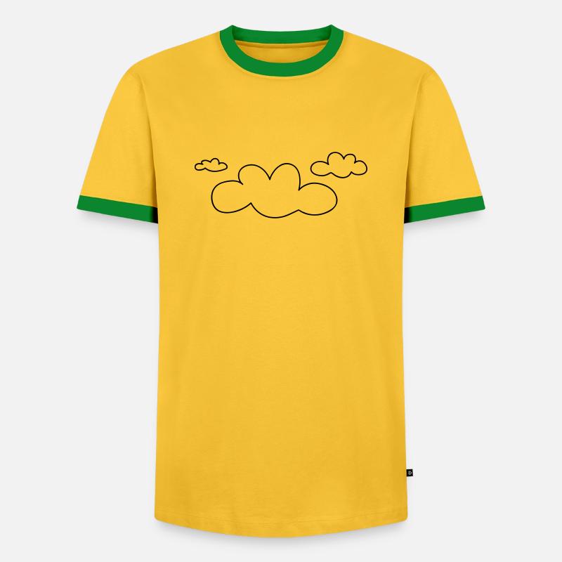 open_clouds - Men's Ringer Shirt - yellow/green