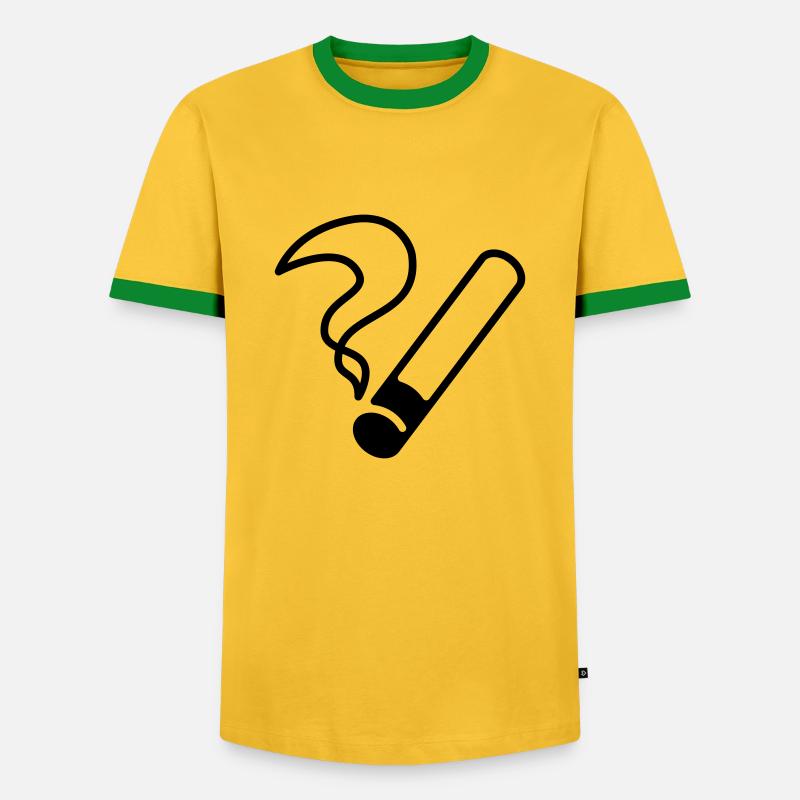 Zigarette / Cigarette / Sèche / Cigarrillo / - Men's Ringer Shirt - yellow/green 