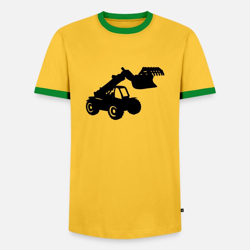 fork loader - Men's Ringer Shirt - yellow/green 