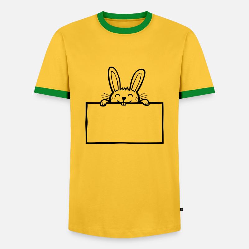 Shield Comic Bunnies - Men's Ringer Shirt - yellow/green