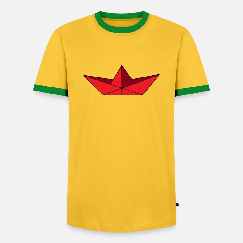 Paper ship red - Men's Ringer Shirt - yellow/green