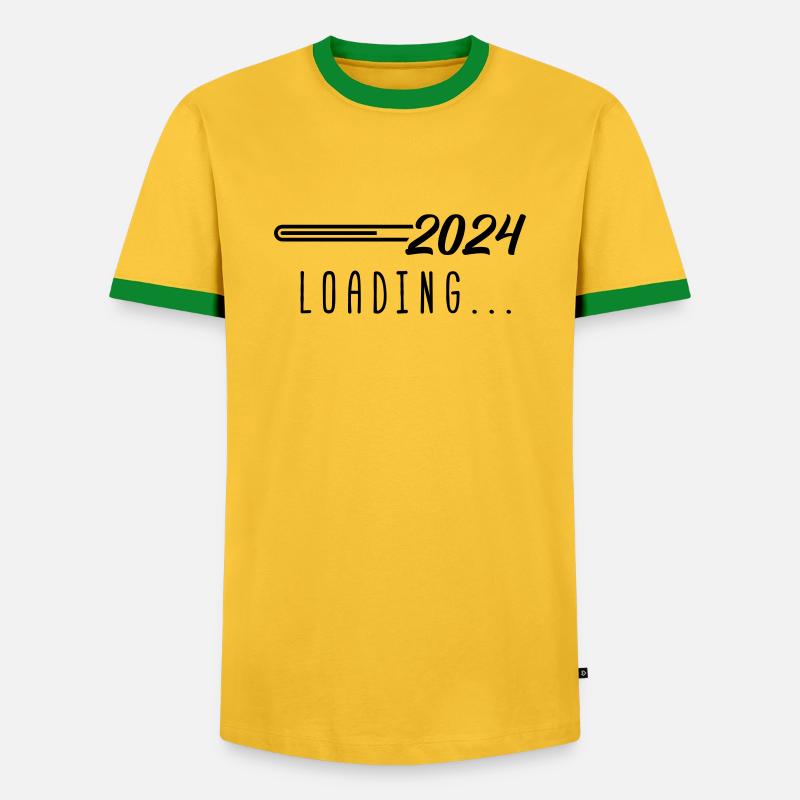 2024 loading - Men's Ringer Shirt - yellow/green 