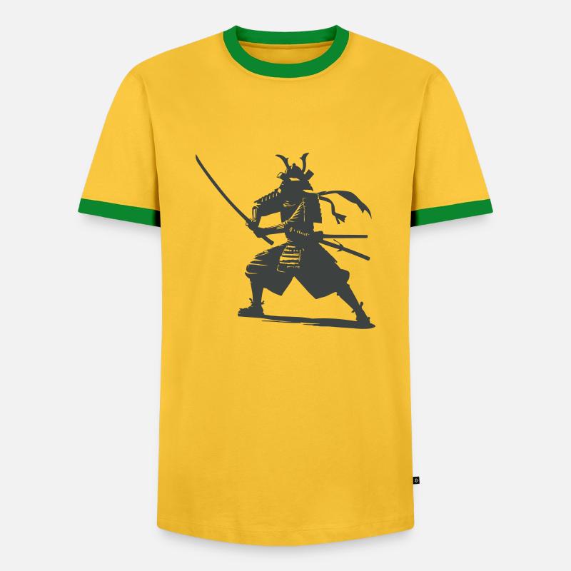 Samurai - Men's Ringer Shirt - yellow/green 