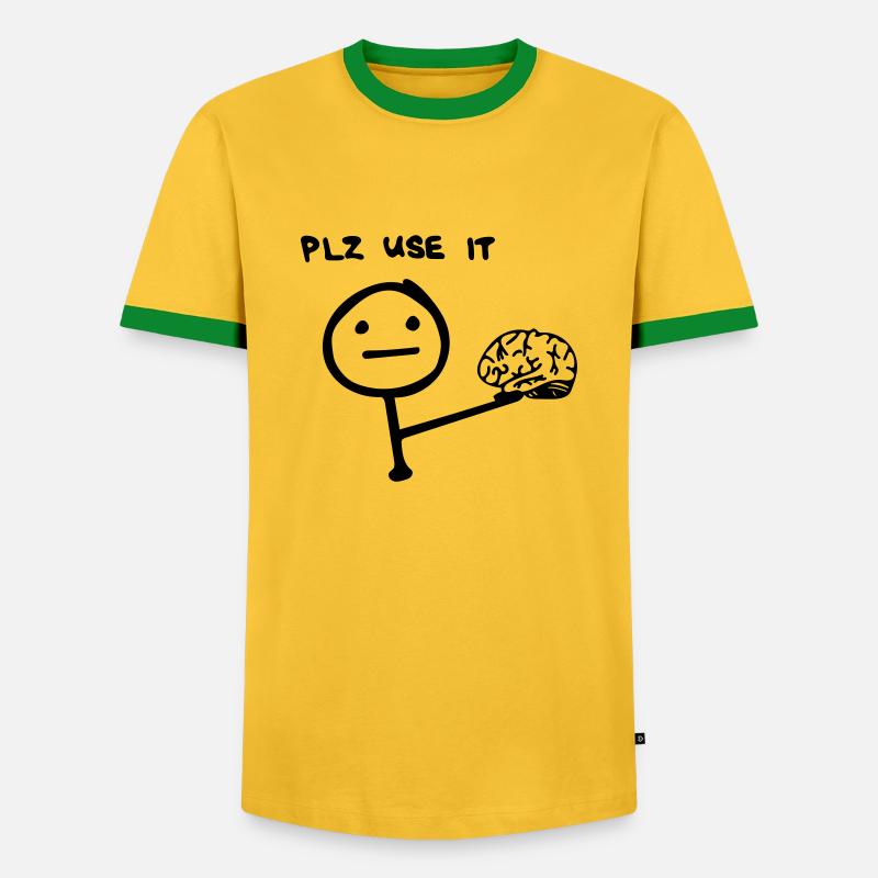 please use it - Men's Ringer Shirt - yellow/green