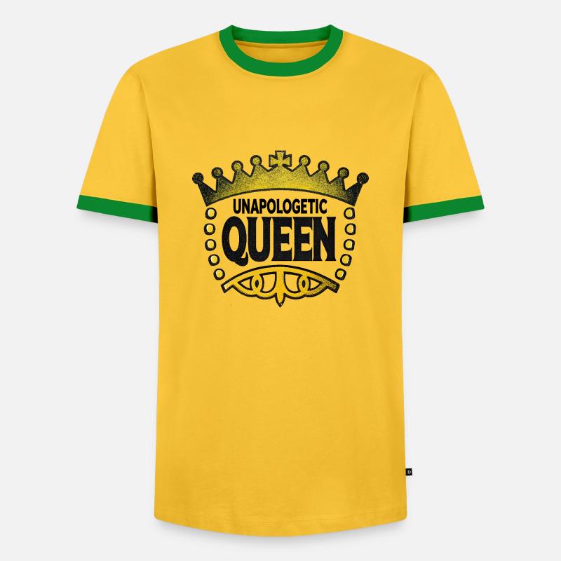Unverfrorene Königin - Männer Kontrast-T-Shirt - Gelb/Grün
