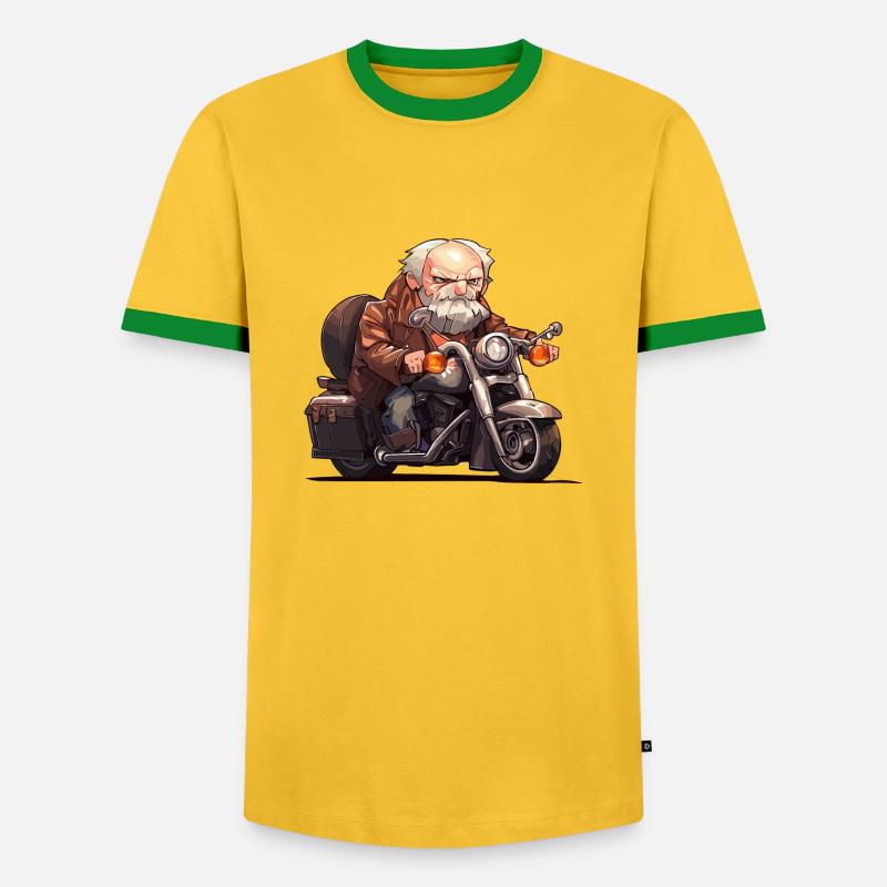 GRUMPY OLD MAN - Men's Ringer Shirt - yellow/green