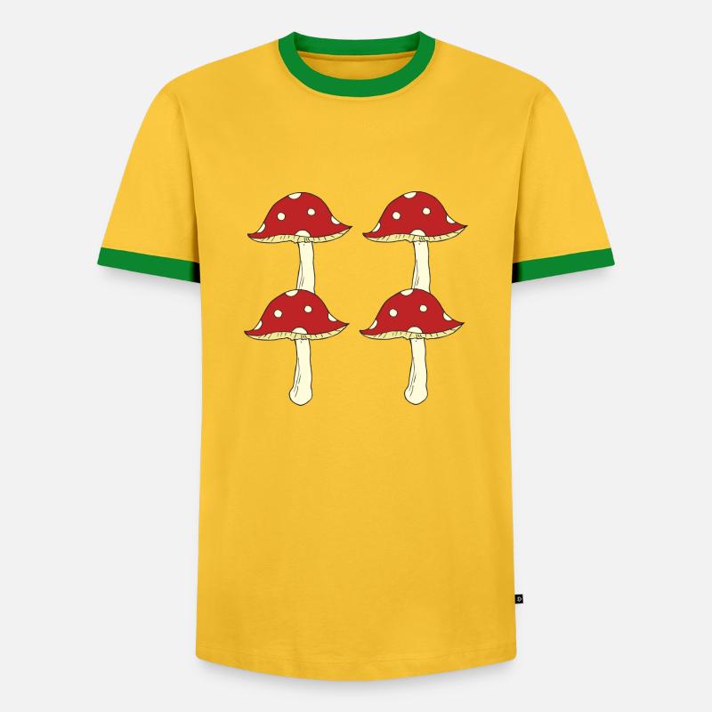 Toadstool 4pcs - Men's Ringer Shirt - yellow/green