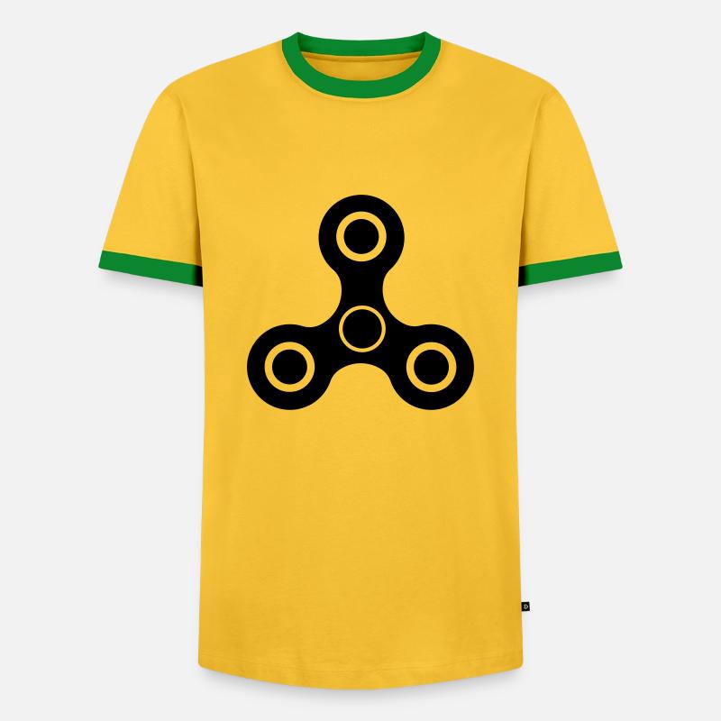 fidget spinner - Männer Kontrast-T-Shirt - Gelb/Grün 