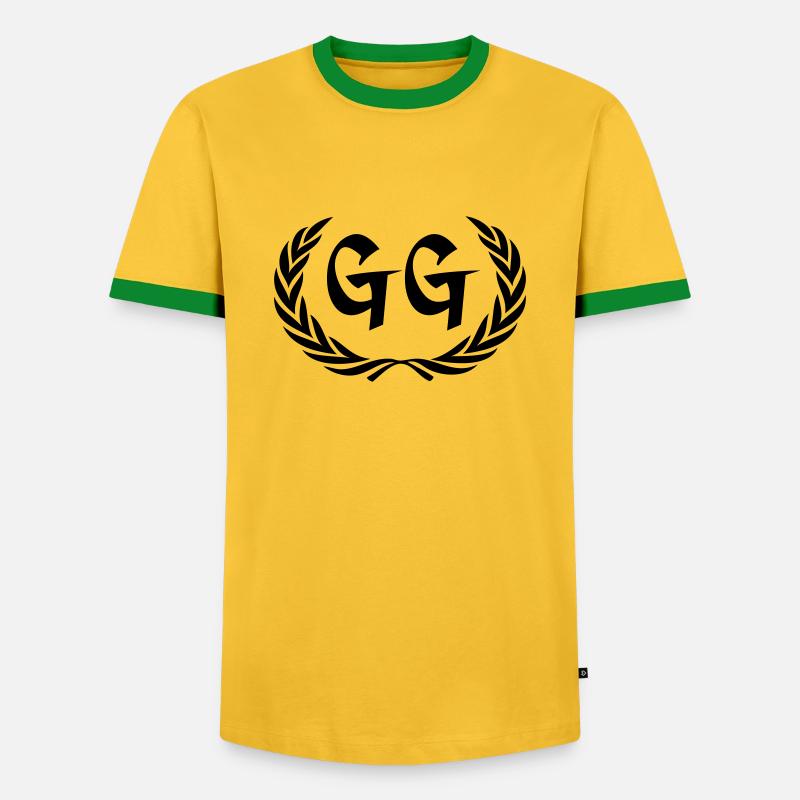 gg - Männer Kontrast-T-Shirt - Gelb/Grün 