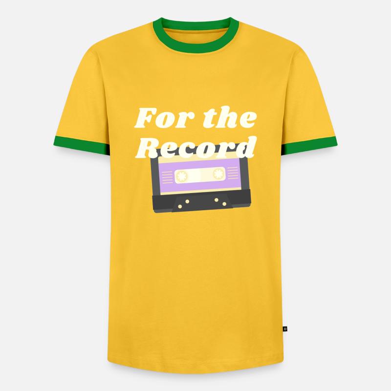 non binary for the record - Männer Kontrast-T-Shirt - Gelb/Grün