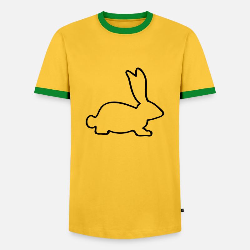 rabbit - Männer Kontrast-T-Shirt - Gelb/Grün