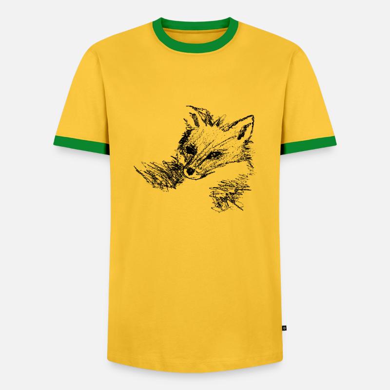 Fox - Men's Ringer Shirt - yellow/green 