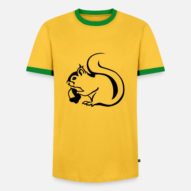 Squirrel - Men's Ringer Shirt - yellow/green