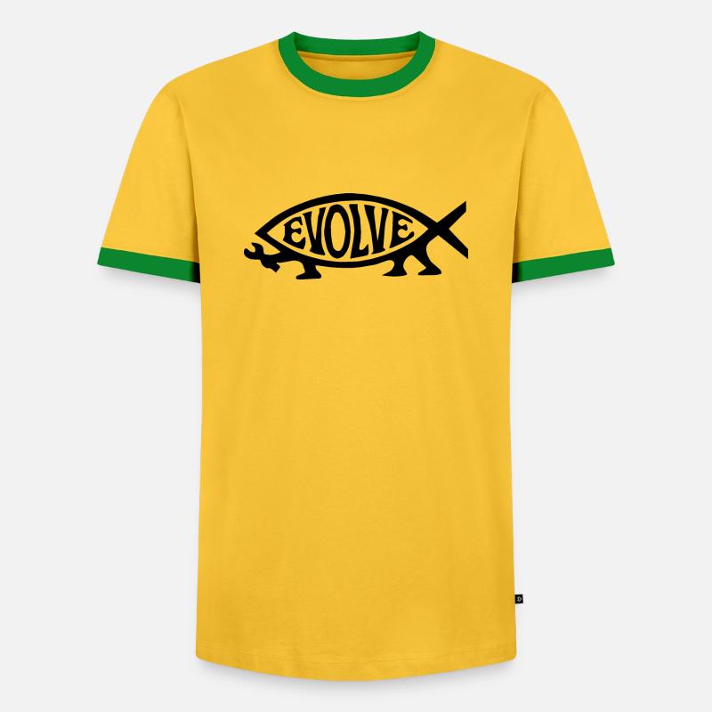 Evolve - Men's Ringer Shirt - yellow/green